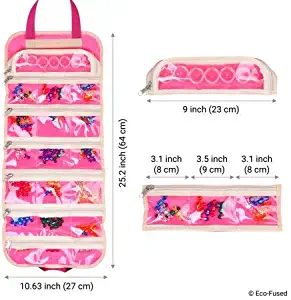 Eco-Fused Fold Out Toy Organizer Storage Bag for Girls - Ideal for Toys, Accessories and Collectibles - Also Great for Arts & Crafts, Cupcake Decorations, Make-up, etc.