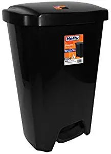 Hefty 13-Gallon Step-On Trash Can, Black Rugged And Durable (1) (1)