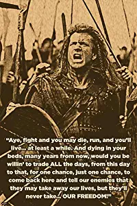 Braveheart Movie Quote Poster 24x36 Home Decor Print - 24x36