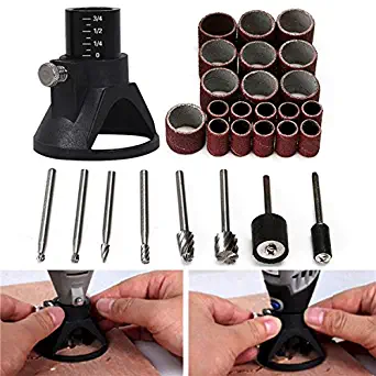 Letbo New 29pcs Drill Carving Positioner Locator with Sanding Bands and Rotary Burr for Dremel