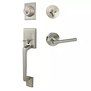 Designers Impressions Churchill Satin Nickel Handleset with Kain Interior Lever (We Key All Lock Orders Alike for Free)