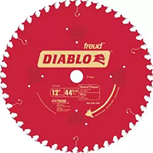 Freud D1244X Diablo 12-Inch 44 Tooth ATB General Purpose Miter Saw Blade with 1-Inch Arbor