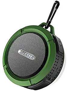 Speaker Waterproof Bluetooth, Wireless Bluetooth, Portable Bluetooth, 5W, Speakerphone, Hands-Free Link, HD Sound, Suction Cup, Built-in Mic, (Green)