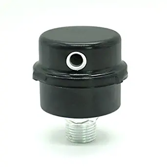 Pomeat Metal Air Compressor 1/2" PT Thread Connector Muffler Filter Silencer,Black