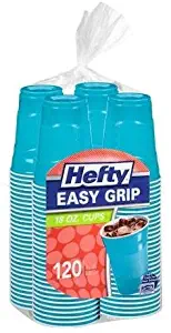 Hefty Easy Grip 18-ounce Plastic Cups, 120 Count (1 Pack)