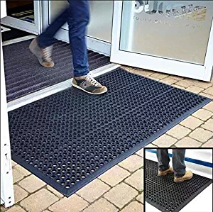 Anti-Fatigue Rubber Floor Mats for Kitchen Bar NEW Indoor Commercial Heavy Duty Floor Mat Black 36" x 60" Door Mat