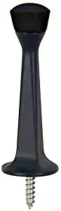 10 Pack - Designers Impressions Matte Black Heavy Duty Solid Rigid Door Stop w/Rubber Tip : 2643