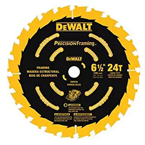 DEWALT DW9199 6-1/2-Inch 24T Precision Framing Saw Blade