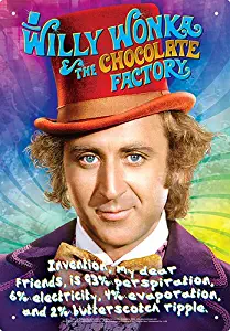 Aquarius Willy Wonka Recipe Tin Sign