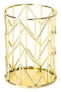 U Brands Pencil Cup, Wire Metal, Gold