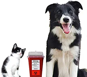 Diabetic Pet Syringe Disposal Container | 1 Quart Size (3 Pack) Design by Vets for Home Safety