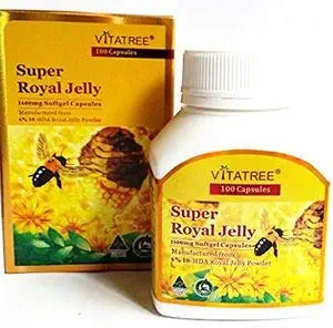 VitaTree Super Royal Jelly 1600mg 6% 10-HDA 100 Softgel Capsules Australian Made