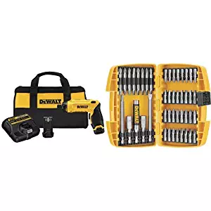 DEWALT DCF680N2 8V Max Gyroscopic Screwdriver 2 Battery Kit with DEWALT DW2166 45 Piece Screwdriving Set with Tough Case