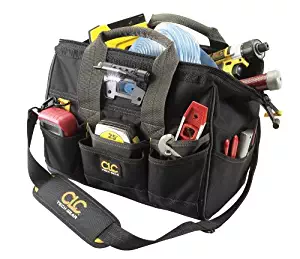 Custom Leathercraft L230 14-Inch 29 Pocket Tech Gear Lighted Big Mouth Tool Bag