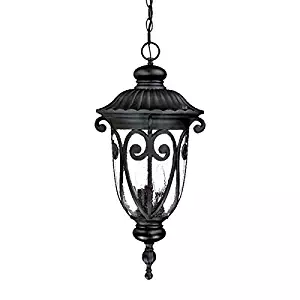 Acclaim 2126BK Naples Collection 3-Light Outdoor Light Fixture Hanging Lantern, Matte Black