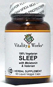 Sleep with Valerian & Melatonin Vitality Works 60 VCaps