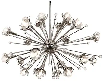 Robert Abbey S710 Chandeliers with Crystal Shades, Polished Nickel Finish