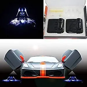 3D Wireless Magnetic Car Door Step LED Welcome Logo Shadow Ghost Light Laser Projector Lamp(Blue Horse) (Star Wars Darth Vader)