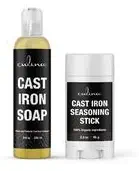 Culina Cast Iron Seasoning Stick & Soap Set | All Natural Ingredients | Best for Cleaning, Non-stick Cooking & Restoring | for Cast Iron Cookware, Skillets, Pans & Grills!…