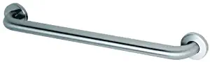 Bobrick 6806.99x18 304 Stainless Steel Straight Grab Bar with Concealed Mounting Snap Flange, Peened Gripping Surface Satin Finish, 1-1/2" Diameter x 18" Length