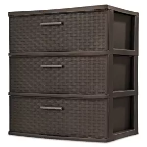 Sterilite 3 Drawer Wide Weave Tower, Espresso - 1 Pack