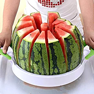Watermelon Slicer 15'' Large Stainless Steel Fruit Melon Slicer Cutter Peeler Corer Server for Home -Bonus Orange Peeler
