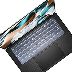 Keyboard Cover Design for 2020 New Dell XPS 15 9500 15.6 Inch and New XPS 17 9700 17.3 Inch US Layout Laptop Keyboard Protective Skin-Clear