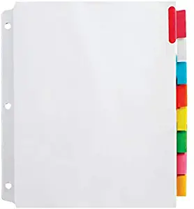 Office Depot Insertable Extra-Wide Dividers with Big Tabs, Assorted Colors, 8-Tab, OD14795