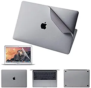 Premium 5-in-1 MacBook Full Body 3M Protective Skin Decals Stickers for MacBook Air 13-inch A1466 & A1369 (Old or 2017 Released) - Space Gray