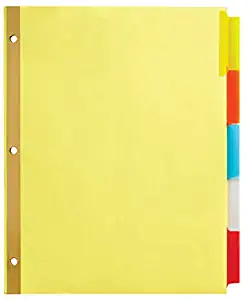 Office Depot Insertable Dividers With Tabs, 8 1/2in. x 11in, Assorted Colors, 5-Tab, 11067